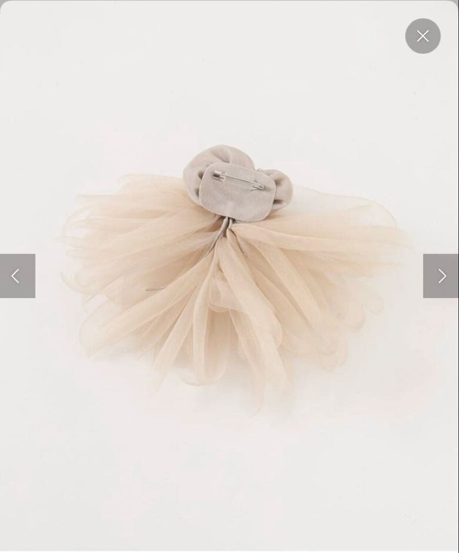 新品★VERMEIL par ienaシルクオーガンジーコサージュ　グレー