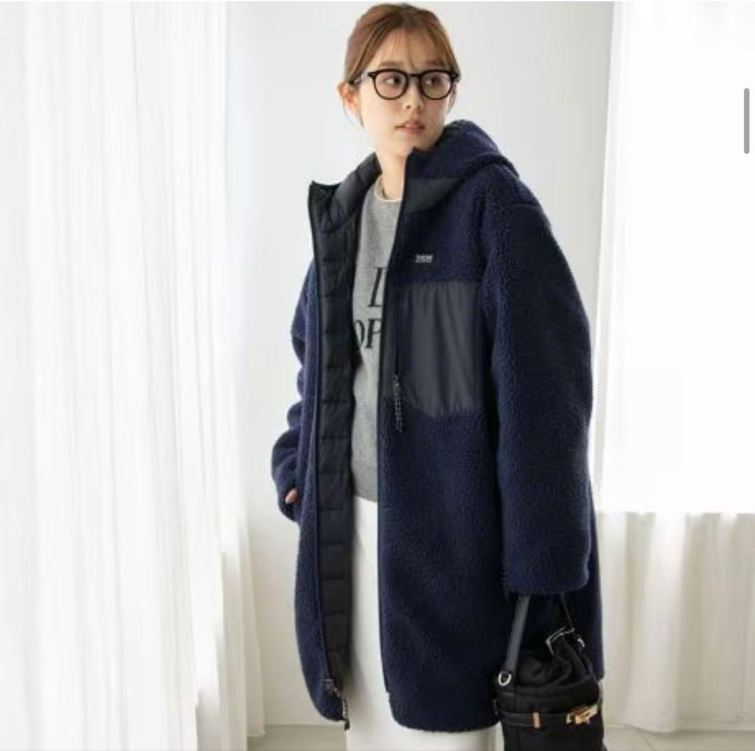 NOLLEY'S TAIONボアダウンリバーシブルコート　ノーリーズ　ネイビー