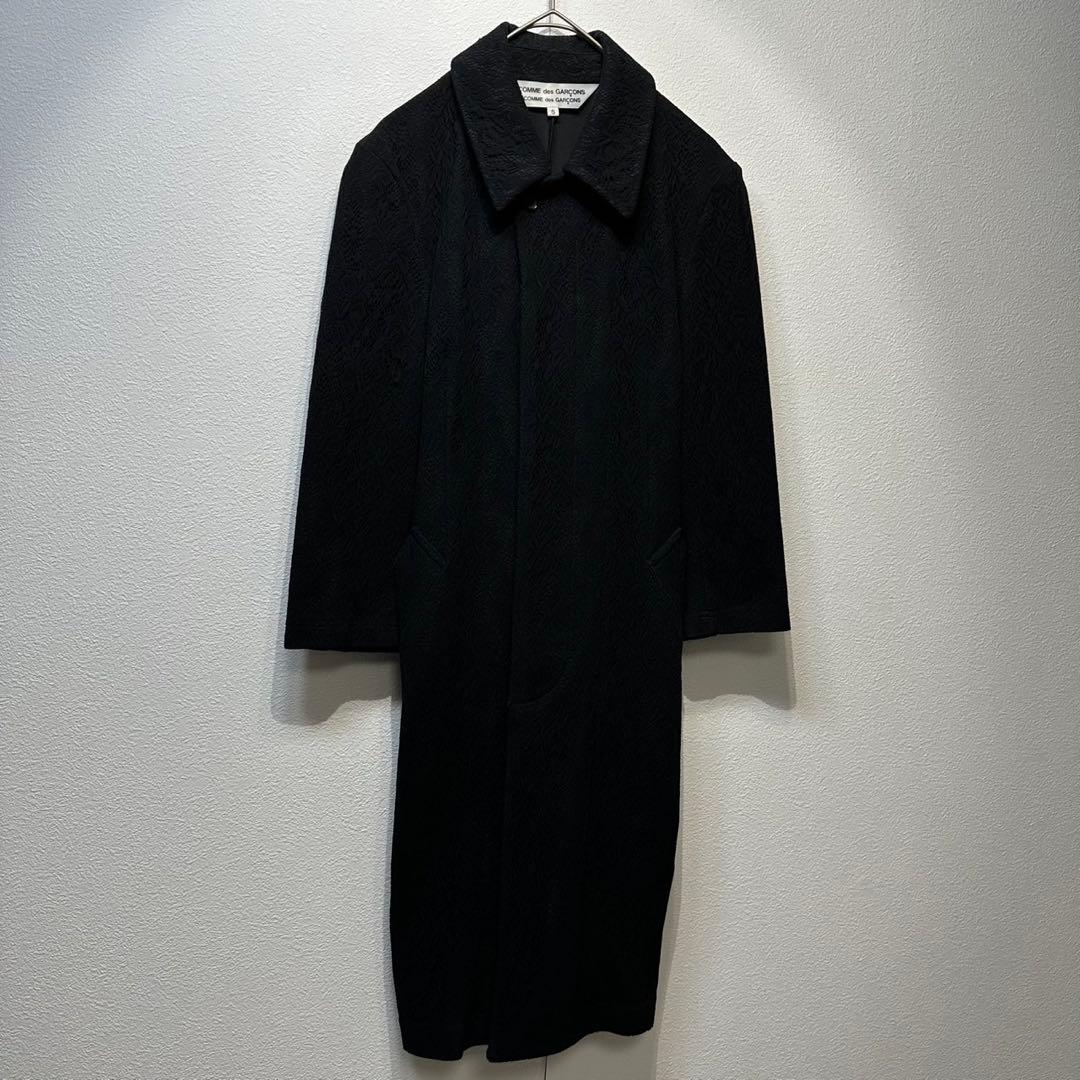 希少 11年製 コムデギャルソン 上質 総柄 変形 レース ステンカラーコート