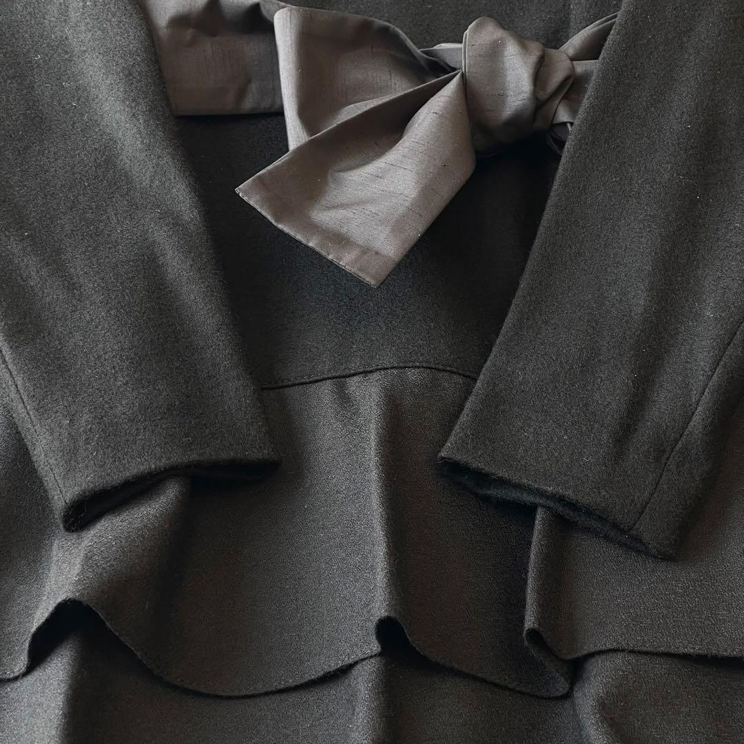 極美品 M'S GRACY ウール ティアード ワンピース ブラック 36