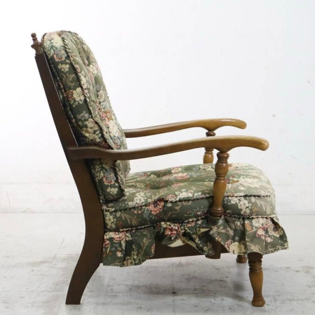 飛騨産業　ヒダサンギョウ　キツツキ 穂高 リビングチェア 両肘付き　グリーン