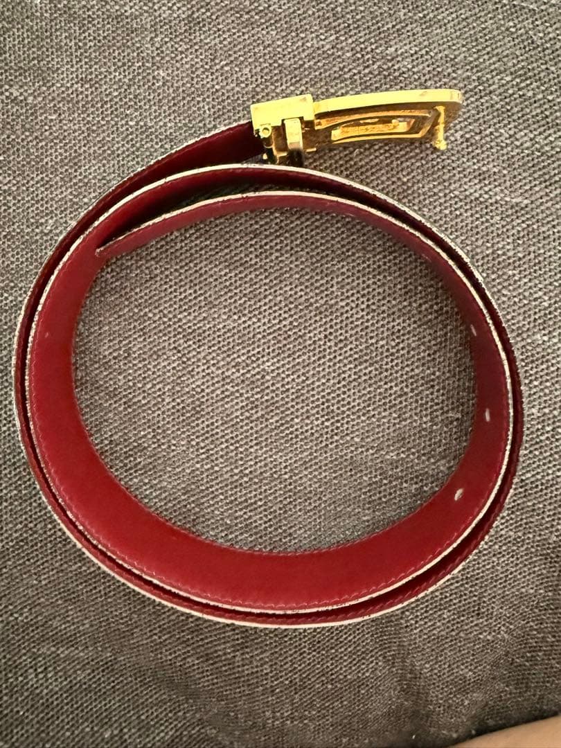 CELINE belt レザーベルト 金色バックル