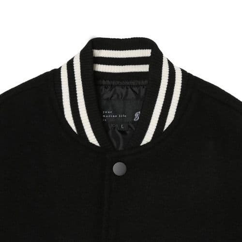 メルトンスタジアムジャケット/バックプリント黒【レディースL/送料込/1回着用】