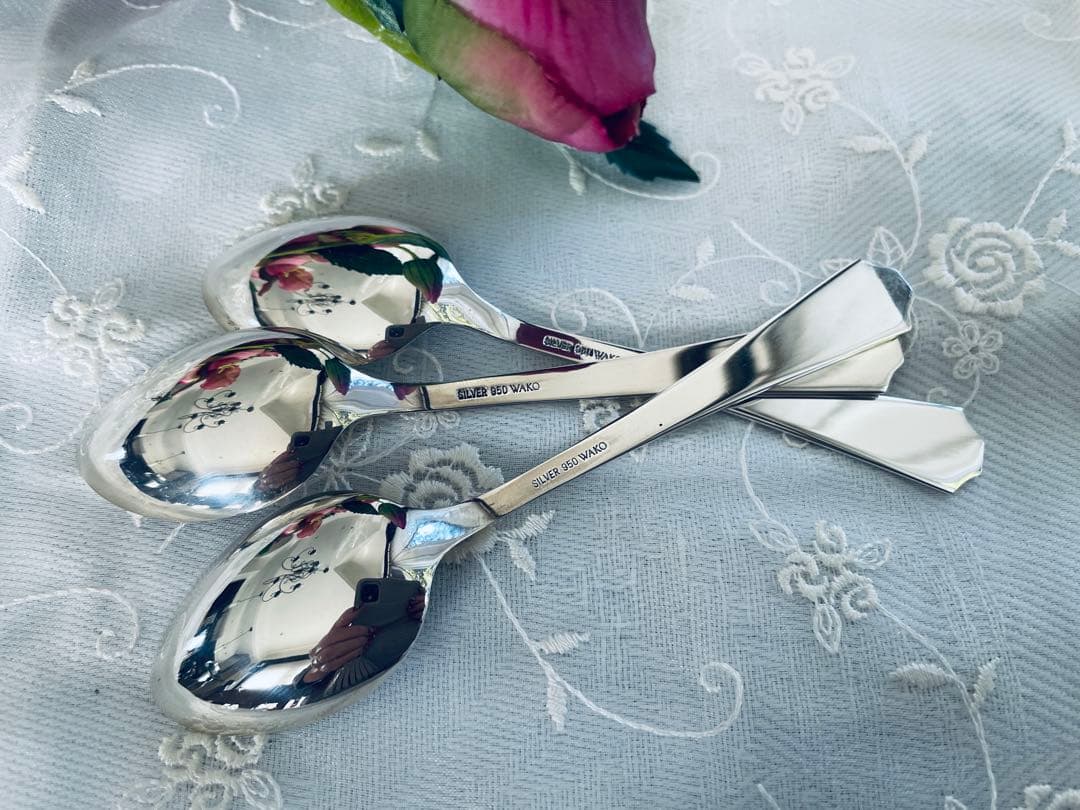 ブリタニアシルバー950/1000　銀座和光のティースプーン　3本