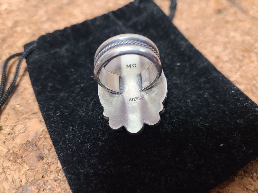 ターコイズ シルバーリング MC刻印　インディアンジュエリー