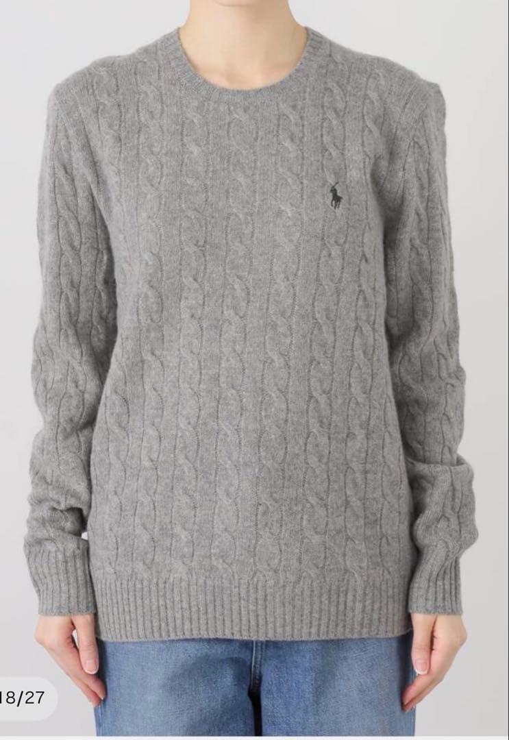 ラルフローレンカシミア混ケーブルニット　スローブイエナドゥーズィエムクラス