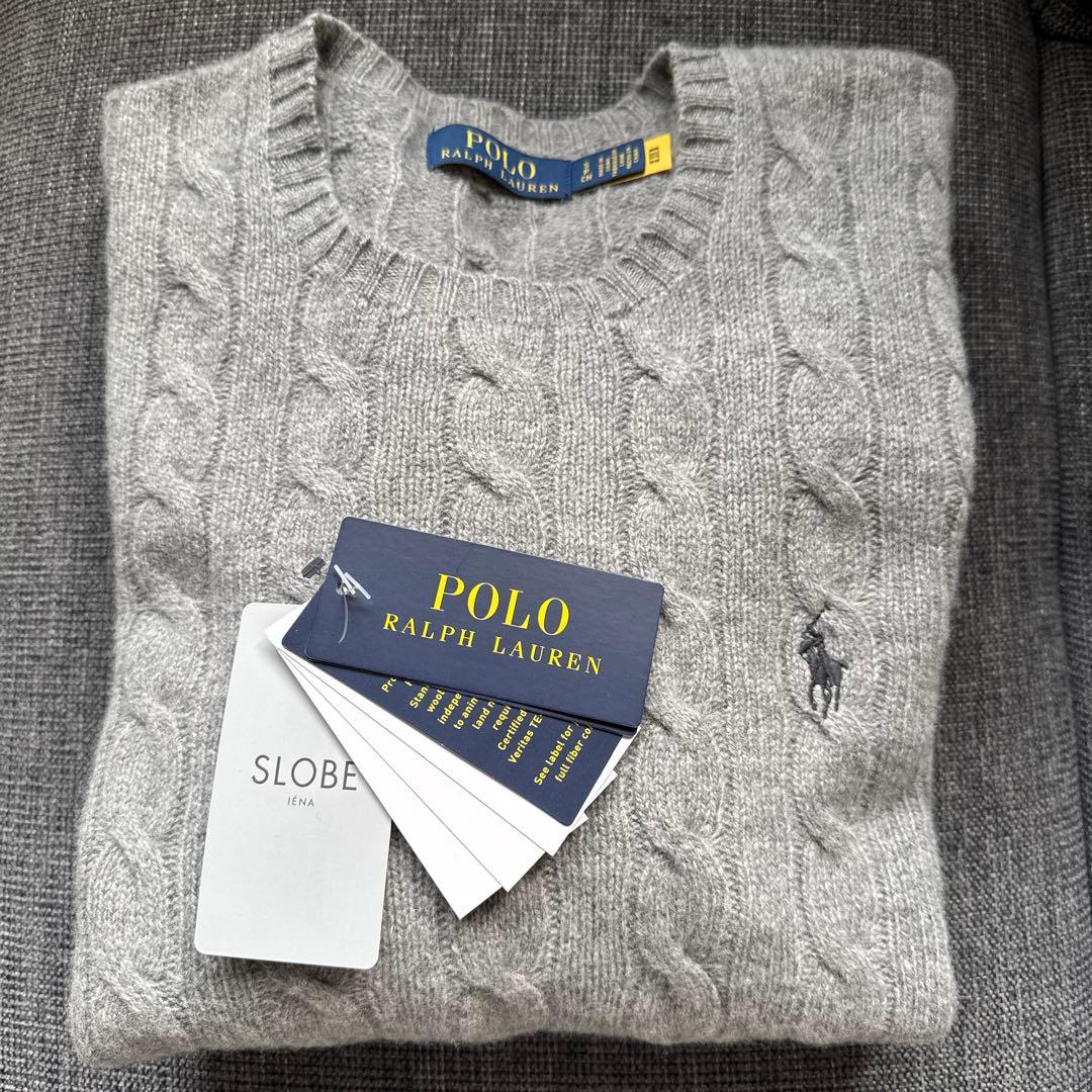ラルフローレンカシミア混ケーブルニット　スローブイエナドゥーズィエムクラス