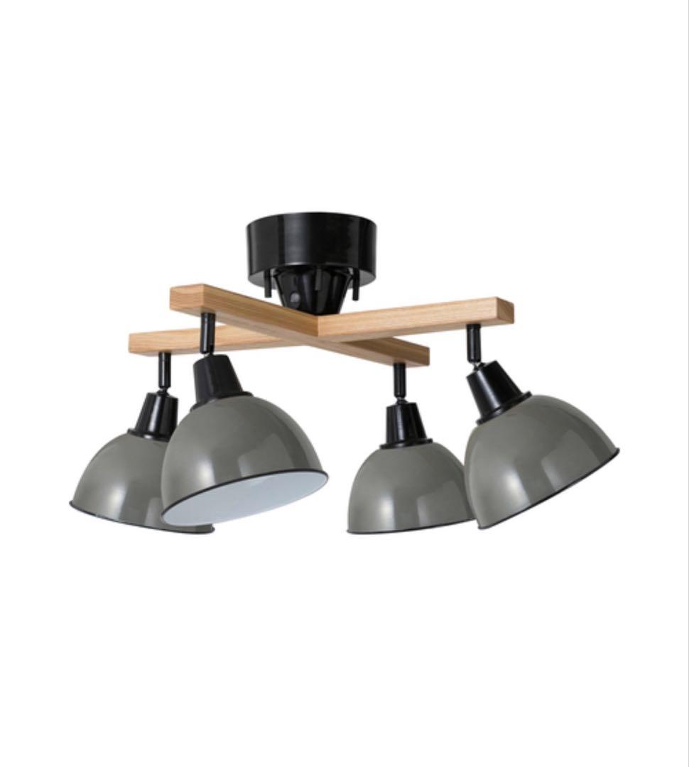 unico シーリングライト ジェンダーウッドロッド 4灯 クロス グレー