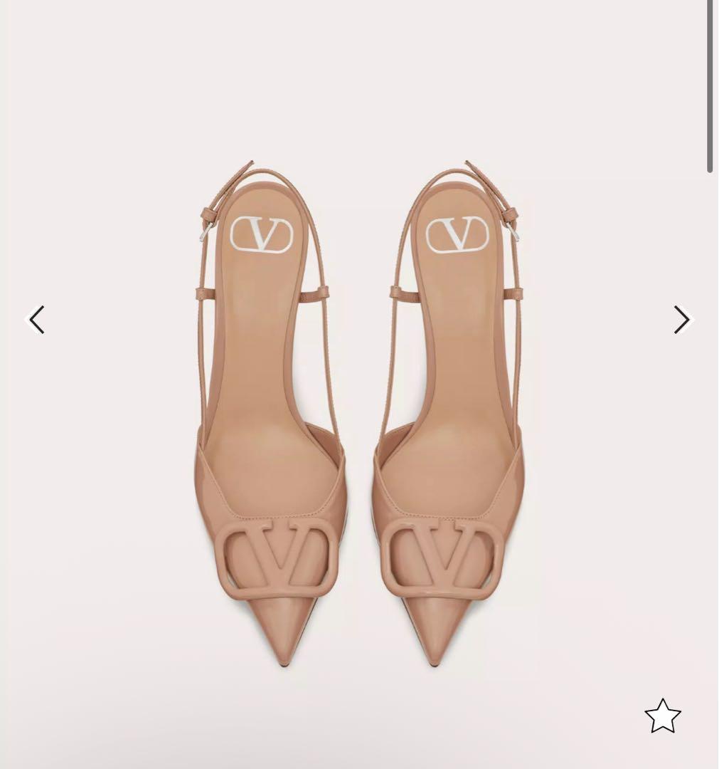 k*5様 ヴァレンティノ　パンプス　ヒール　Vロゴ　ベージュ　ピンク　25.0
