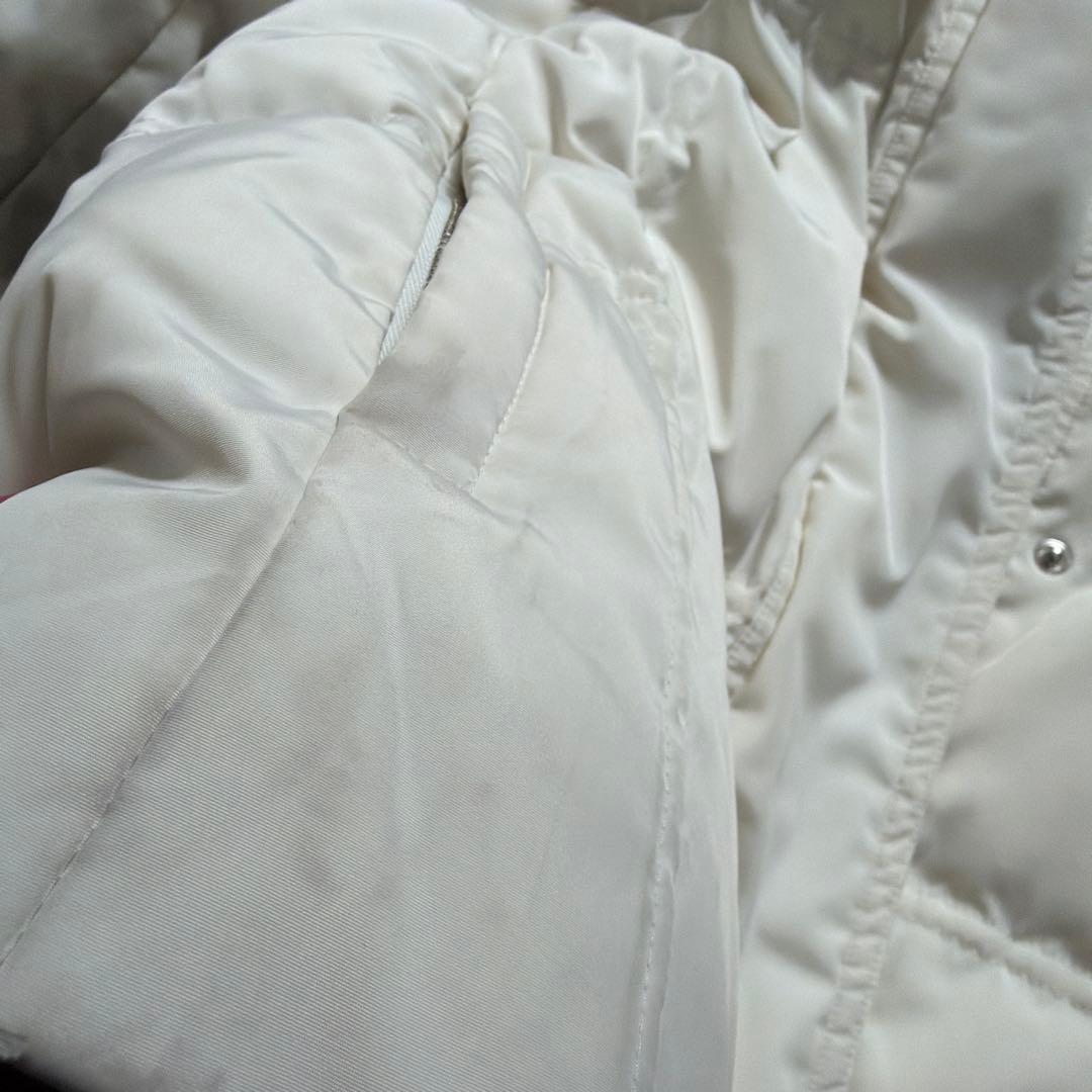 【BURBERRY】 ダウン フェザー ジャケット コート 40 白 ファー