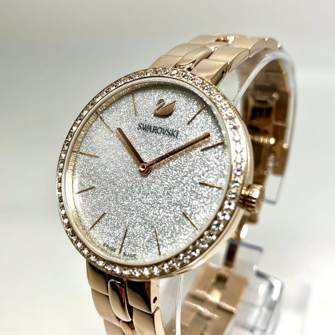 美品 稼働 新品電池 Swarovski コスモポリタン 腕時計 ピンクゴールド