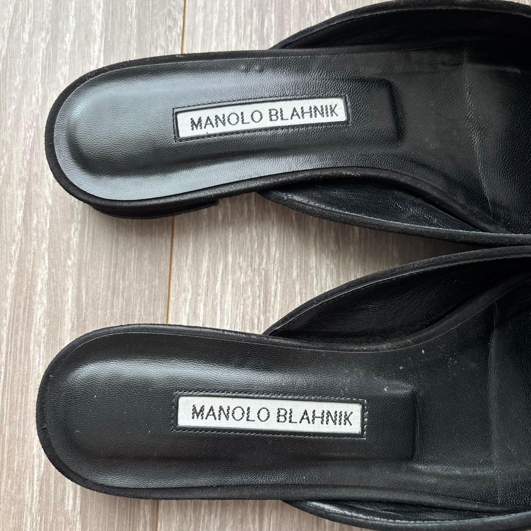 マノロブラニク メイセール フラット　ブラック　38