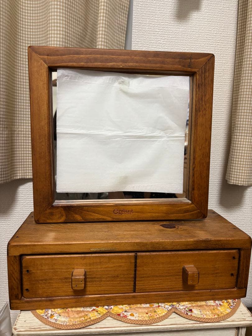 チューリップ　アンファン　引き出し付卓上鏡　鏡台