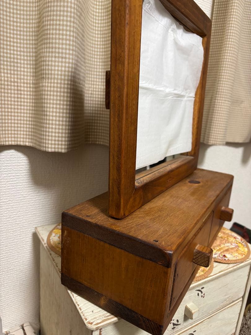 チューリップ　アンファン　引き出し付卓上鏡　鏡台