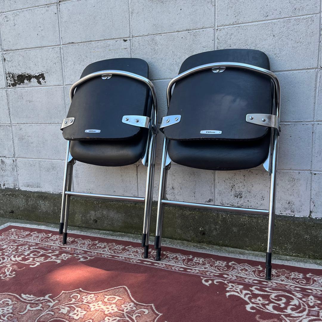 古家具 2点セット◾️チトセ 折り畳み椅子/ フォールディングチェア