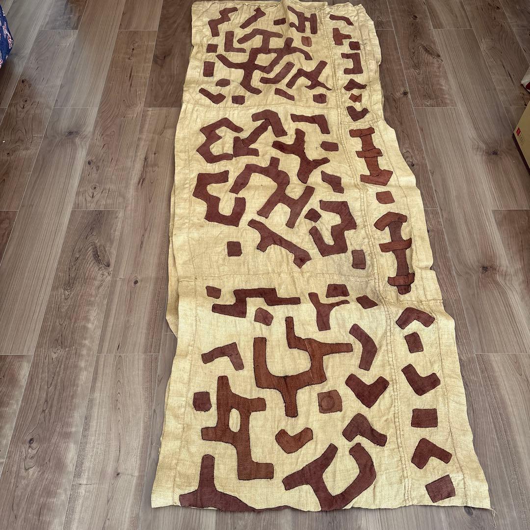アフリカ　アンティーク　パッチワーク　ラフィア