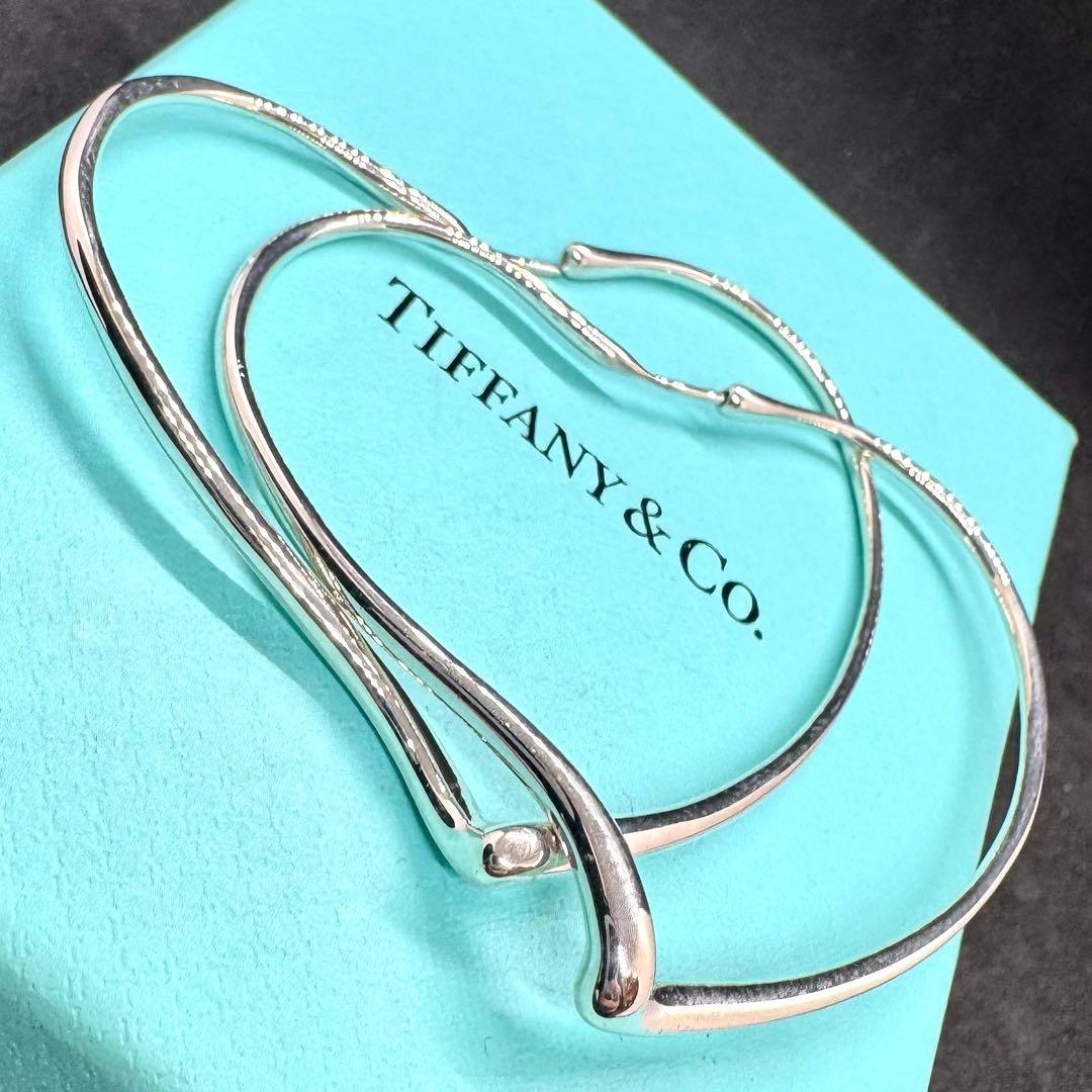 k*i様 オープンハート フープ ピアス ラージ L 銀　ティファニー