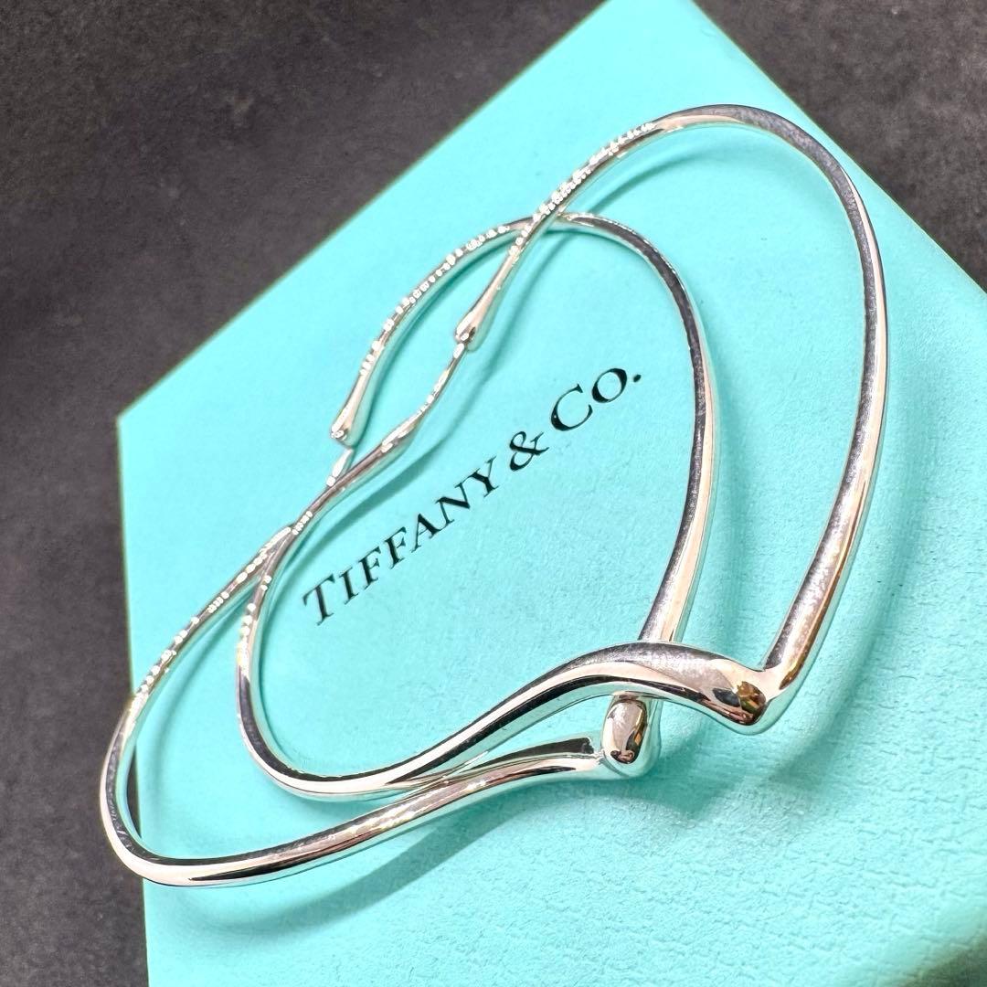 k*i様 オープンハート フープ ピアス ラージ L 銀　ティファニー