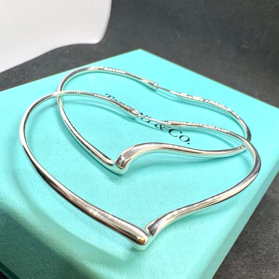 k*i様 オープンハート フープ ピアス ラージ L 銀　ティファニー