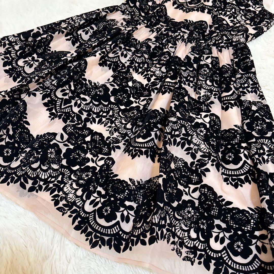 希少☆レッドヴァレンティノ シルク100% レース フラワー ワンピース