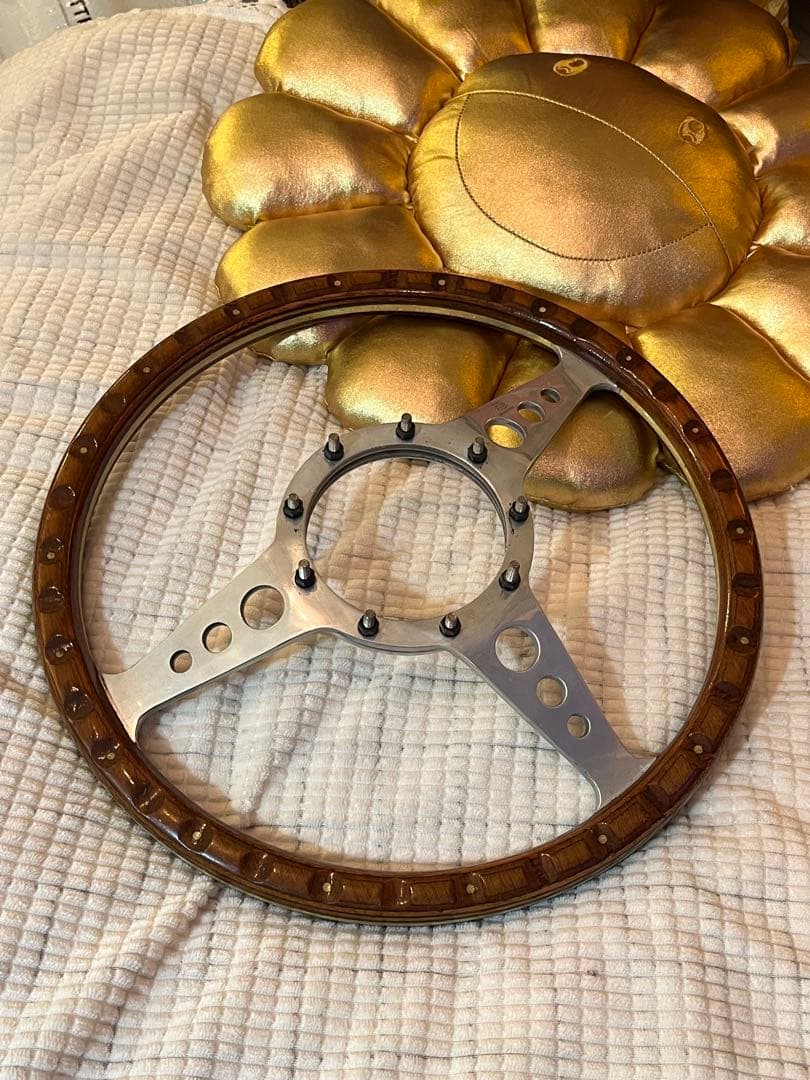 MOTO-LITA モトリタ 木製ステアリング 化粧リング、ビス付き