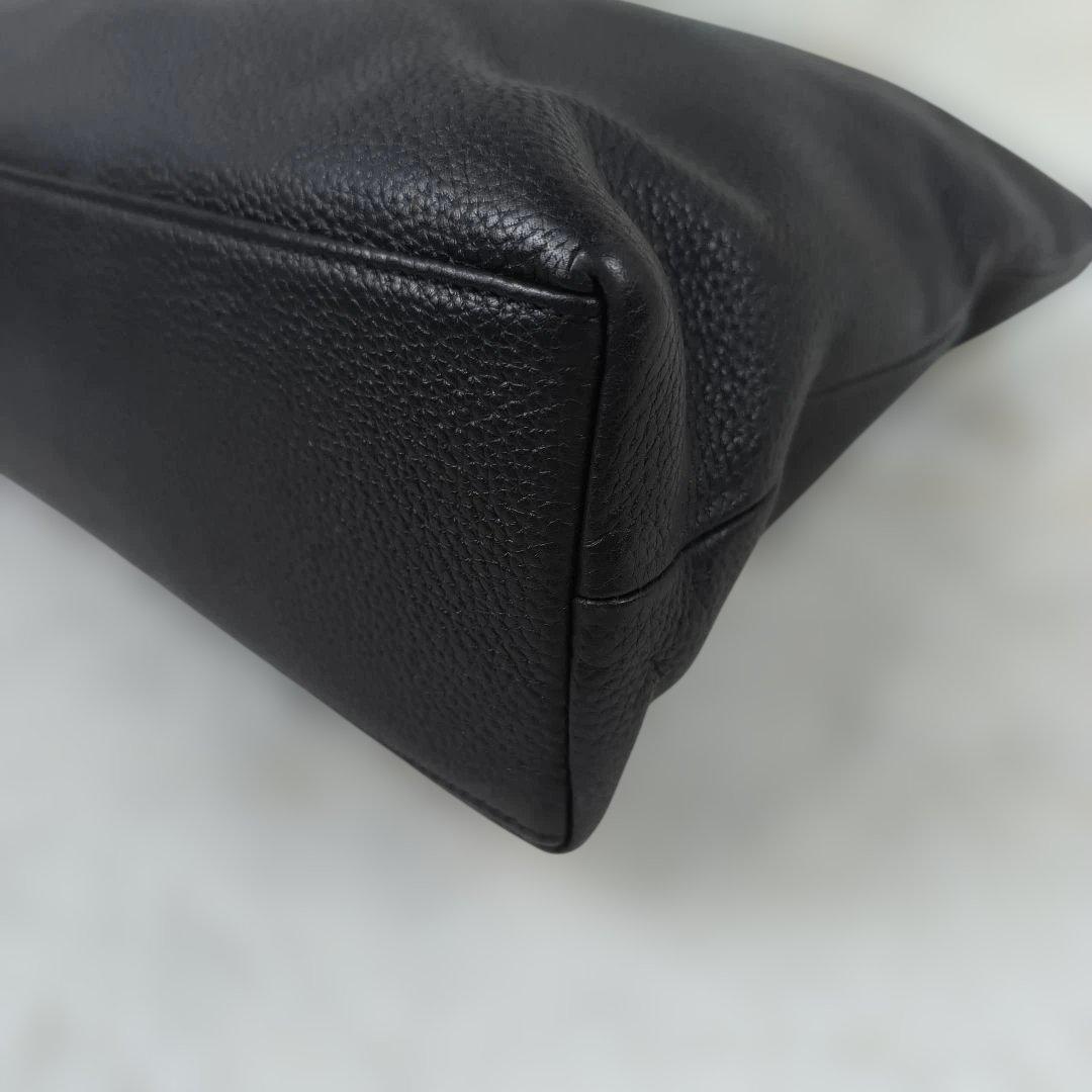 ✨美品✨ ハッシュタグ トートバッグ レザー シボ革 A4 肩掛け 黒