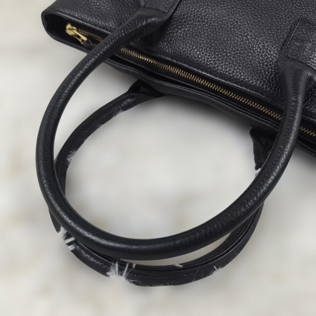 ✨美品✨ ハッシュタグ トートバッグ レザー シボ革 A4 肩掛け 黒