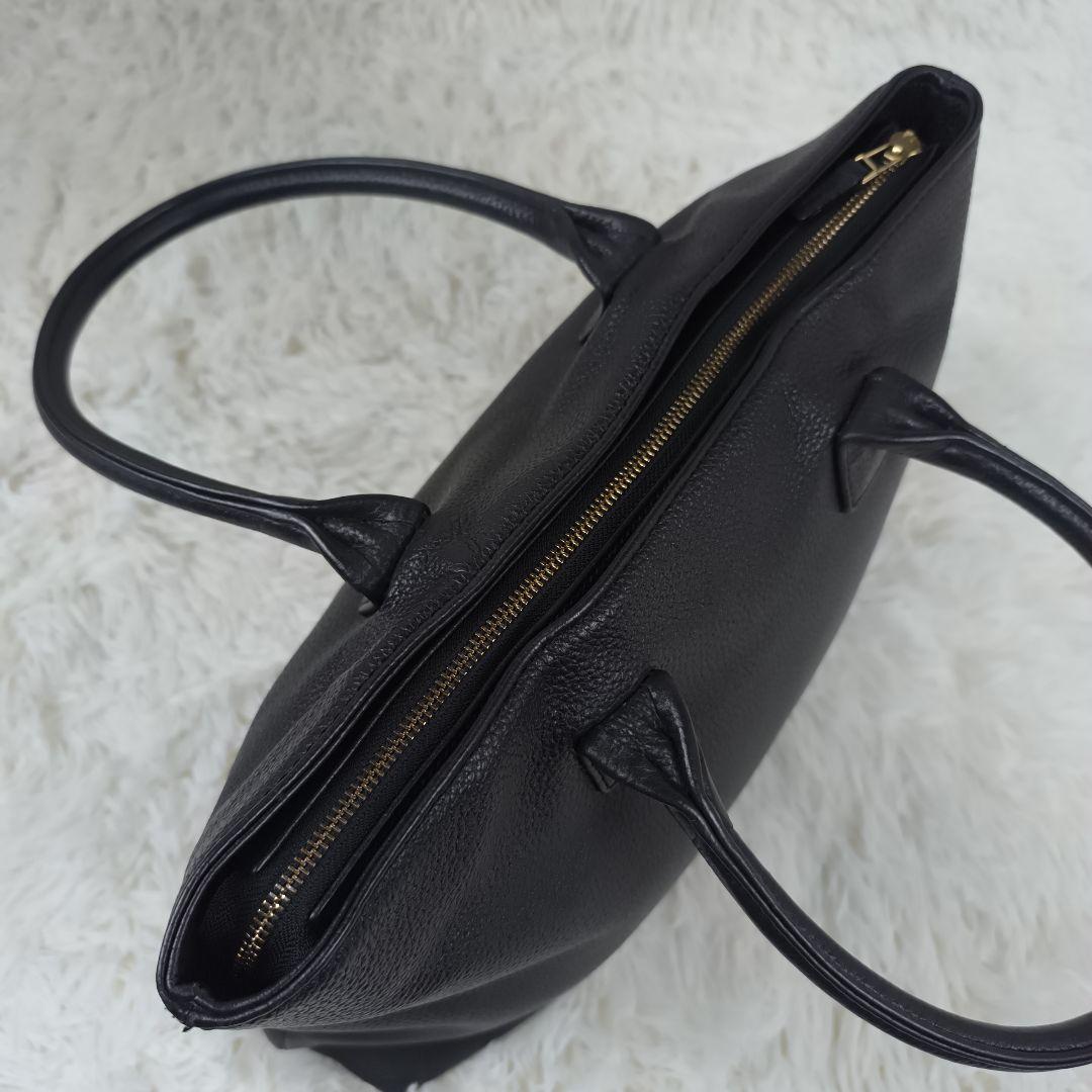 ✨美品✨ ハッシュタグ トートバッグ レザー シボ革 A4 肩掛け 黒