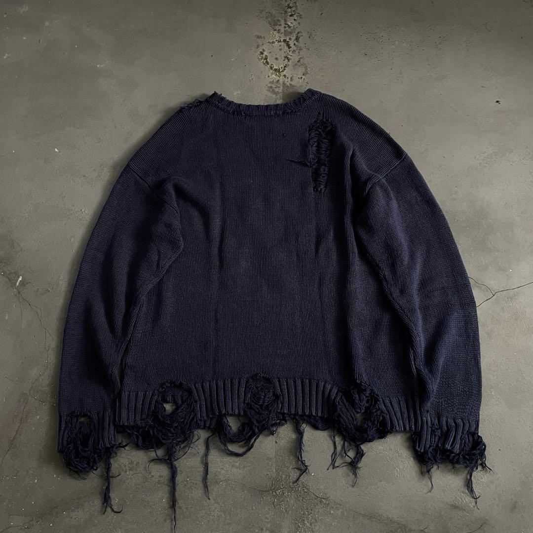 90's john ashford”麻綿”星条旗”Boro knit
