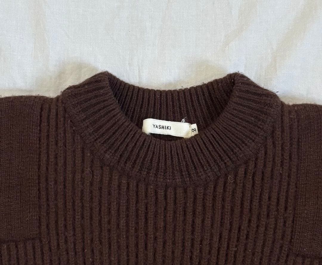 YASHIKI ヤシキ 霜柱 ニット セーター ダークブラウン
