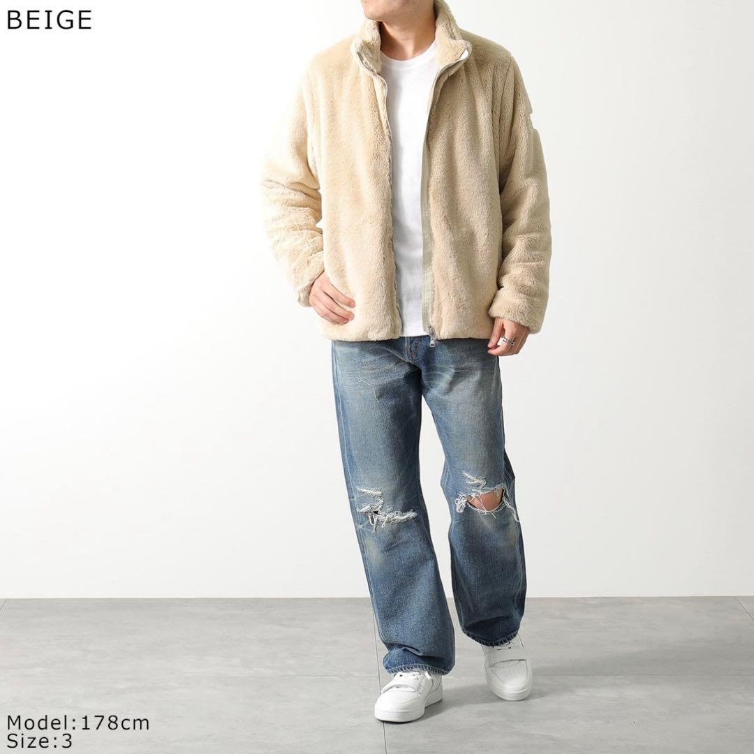 新品TATRAS エコファーブルゾン　ジャケット　大きめサイズ　ベージュ　メンズ