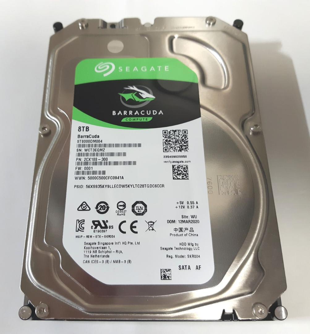Seagate　ST8000DM004　8TB　3.5インチ　4台セット　中古