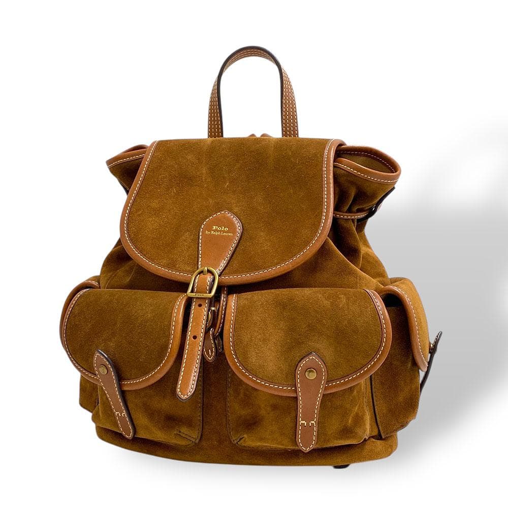 美品 ポロ ラルフローレン スエード Bellport バックパック リュック