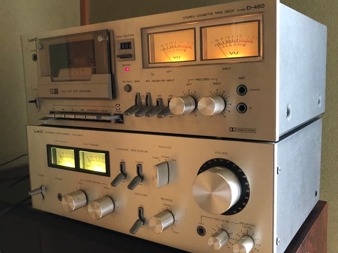 【HITACHI】Lo-D ステレオアンプHA-380・カセットデッキD-460
