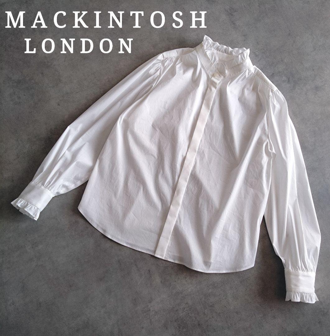 美品✨️マッキントッシュロンドン ストレッチ シャツブラウス フリル 白