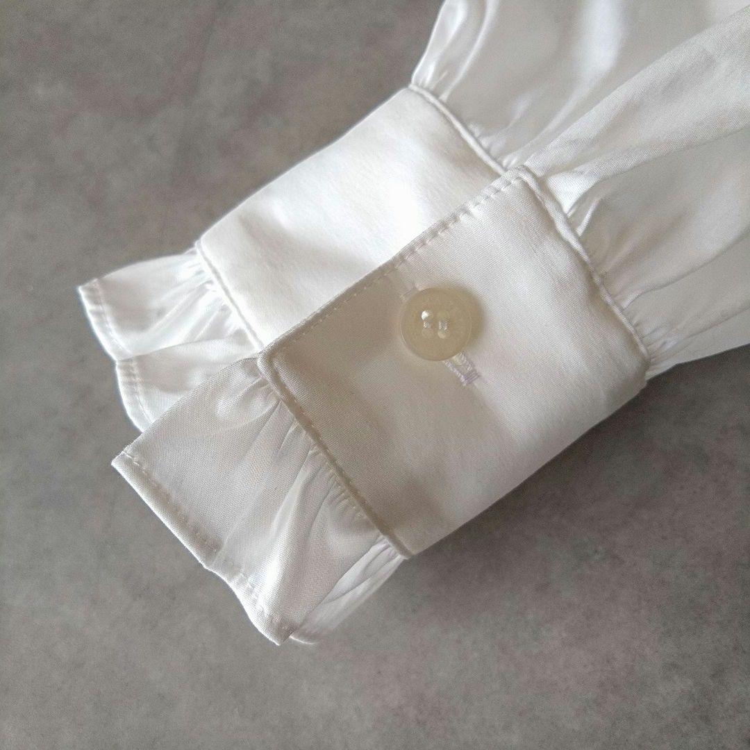 美品✨️マッキントッシュロンドン ストレッチ シャツブラウス フリル 白