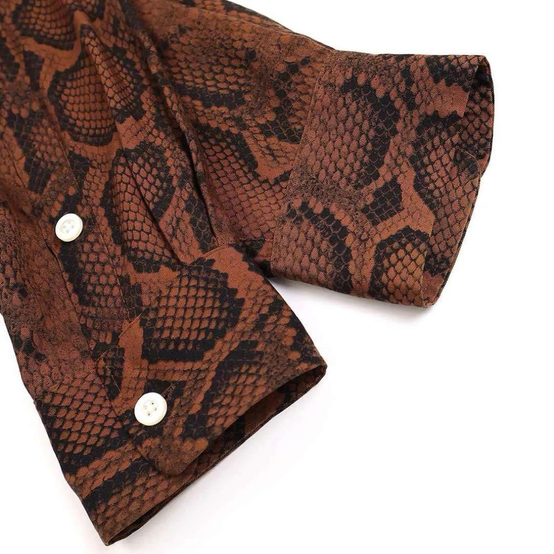 【最安値】wackomaria Python shirtブラウン アロハシャツ