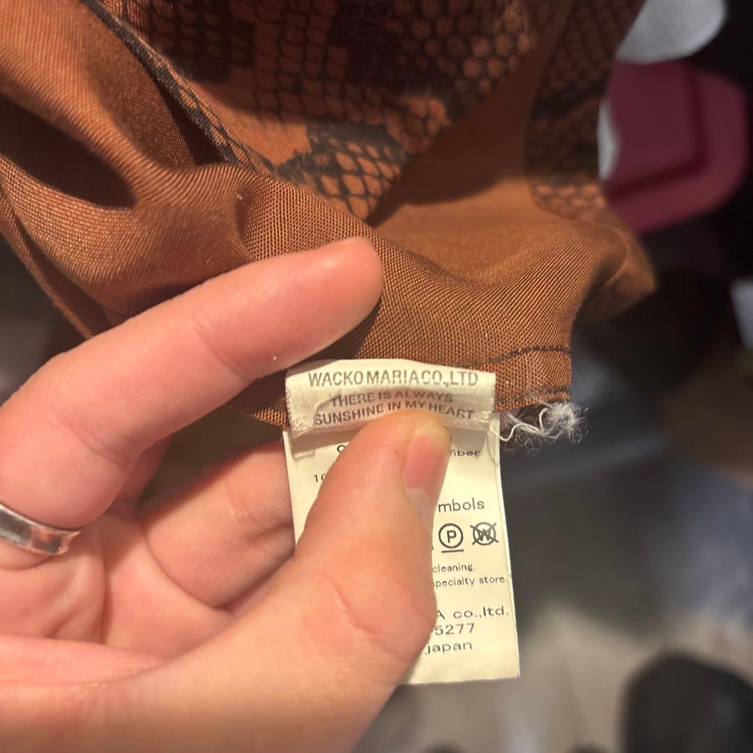 【最安値】wackomaria Python shirtブラウン アロハシャツ
