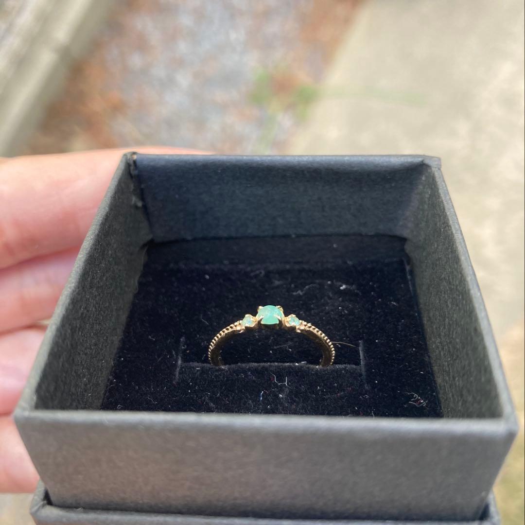 【ソ付】パライバトルマリン 10K ピンキーリング