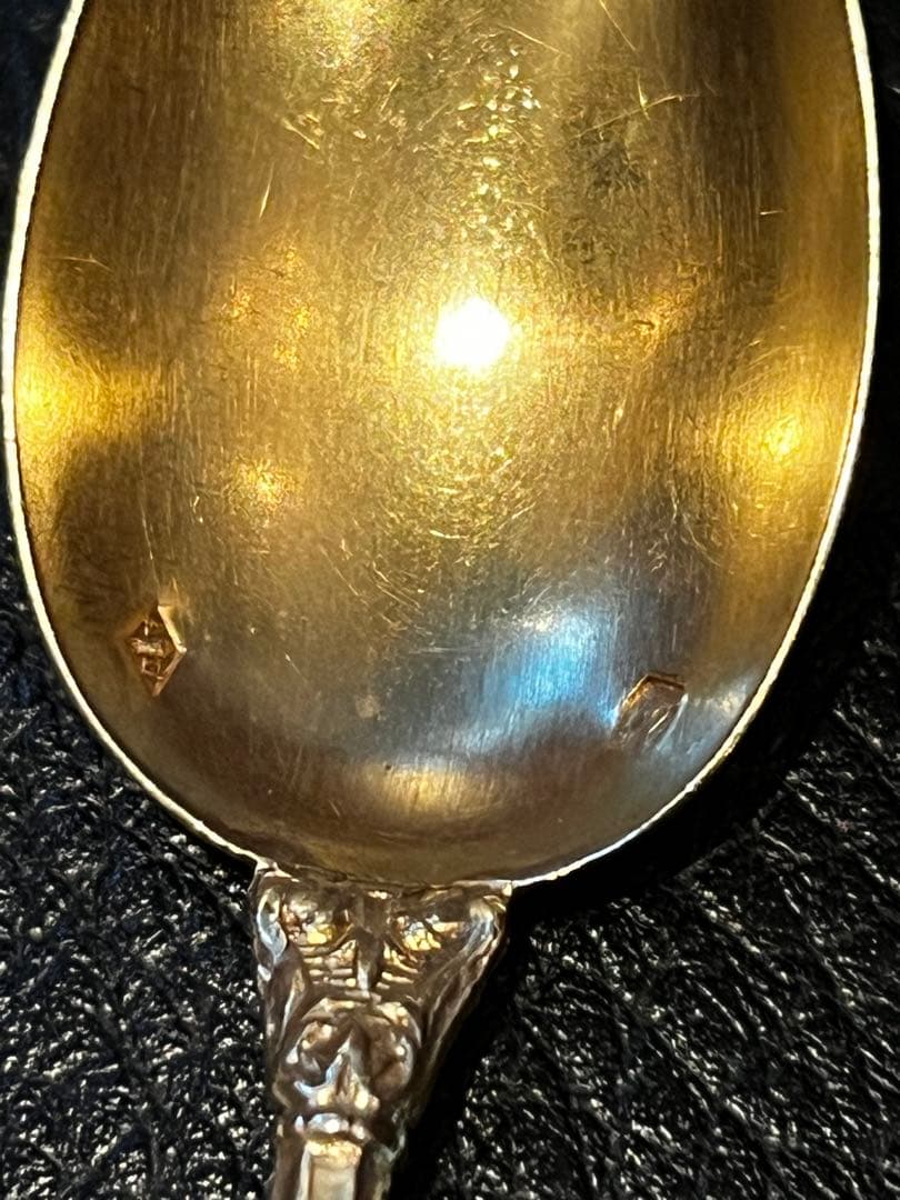 アンティーク　フランスシルバー純銀950 ヴェルメイユ　スプーン　セット