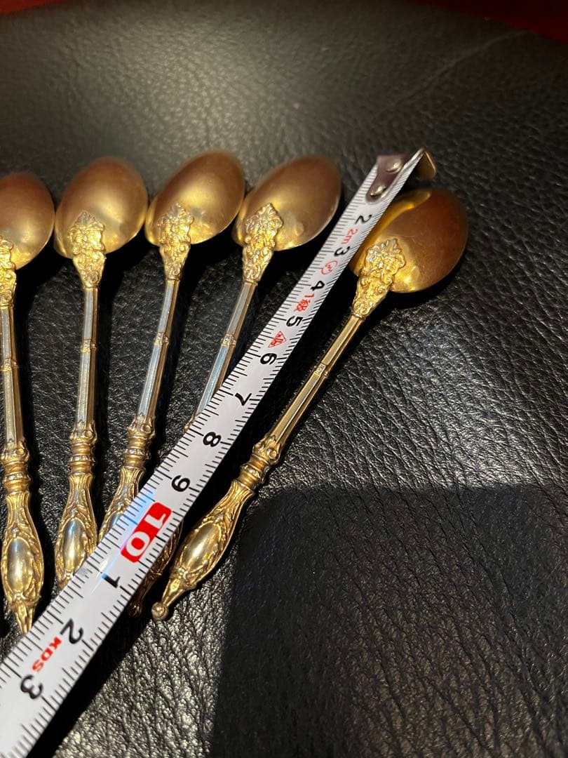 アンティーク　フランスシルバー純銀950 ヴェルメイユ　スプーン　セット