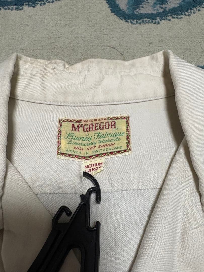 50-60s USA製 McGREGOR マクレガー開襟シャツ ウールレーヨンL