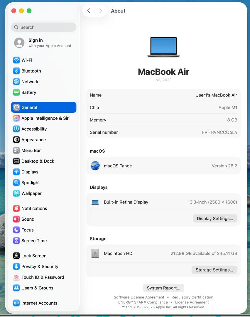 MacBook Air M1 2020 8GB・256GB スペースグレイ