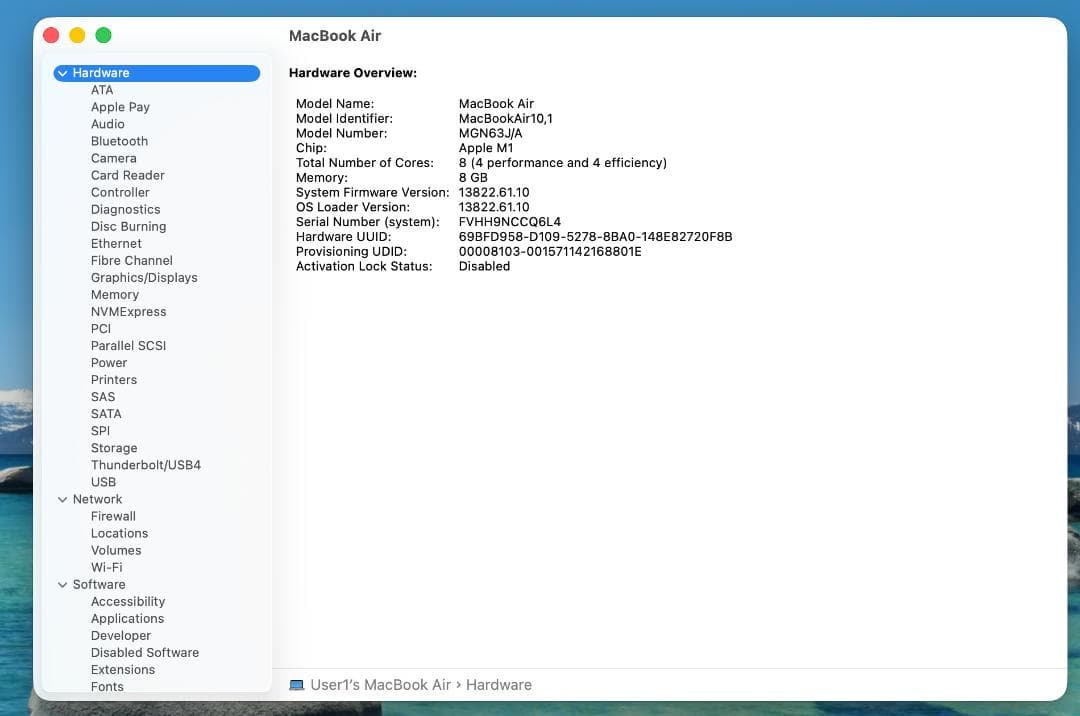 MacBook Air M1 2020 8GB・256GB スペースグレイ