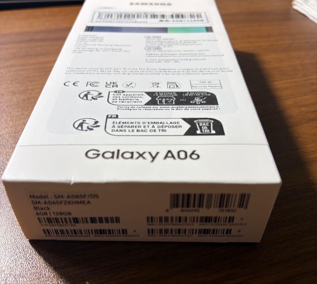 【新品未開封】 SAMSUNG Galaxy a06 6GB/128GB