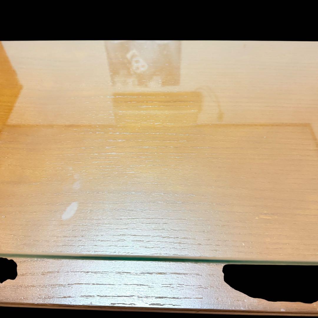 モダン 曲げ木センターローテーブル　ガラス天板