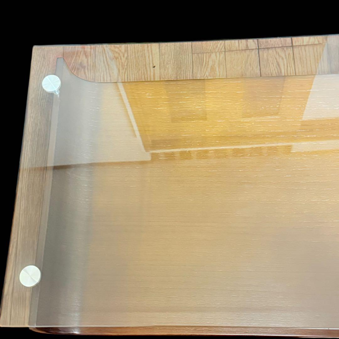 モダン 曲げ木センターローテーブル　ガラス天板