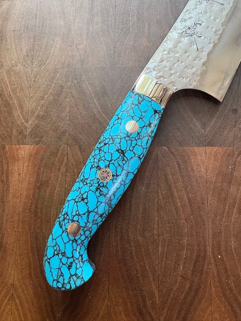 黒崎優　閃光　鋭　sg2 切付　牛刀 210mm ターコイズ　洋包丁　越前