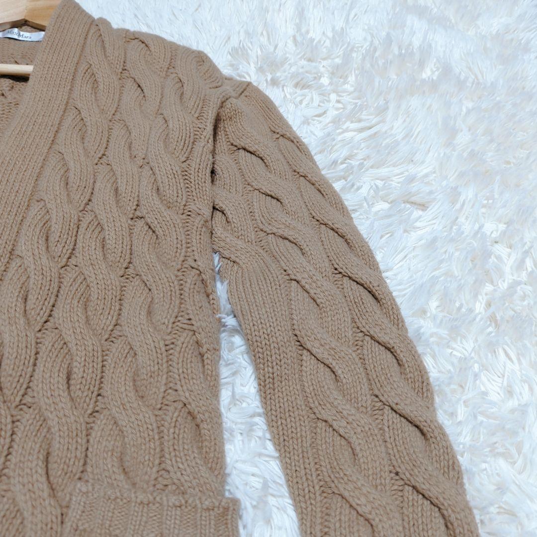 MaxMara　ロングニット　ケーブルニット　白タグ　カシミヤ混　ウール