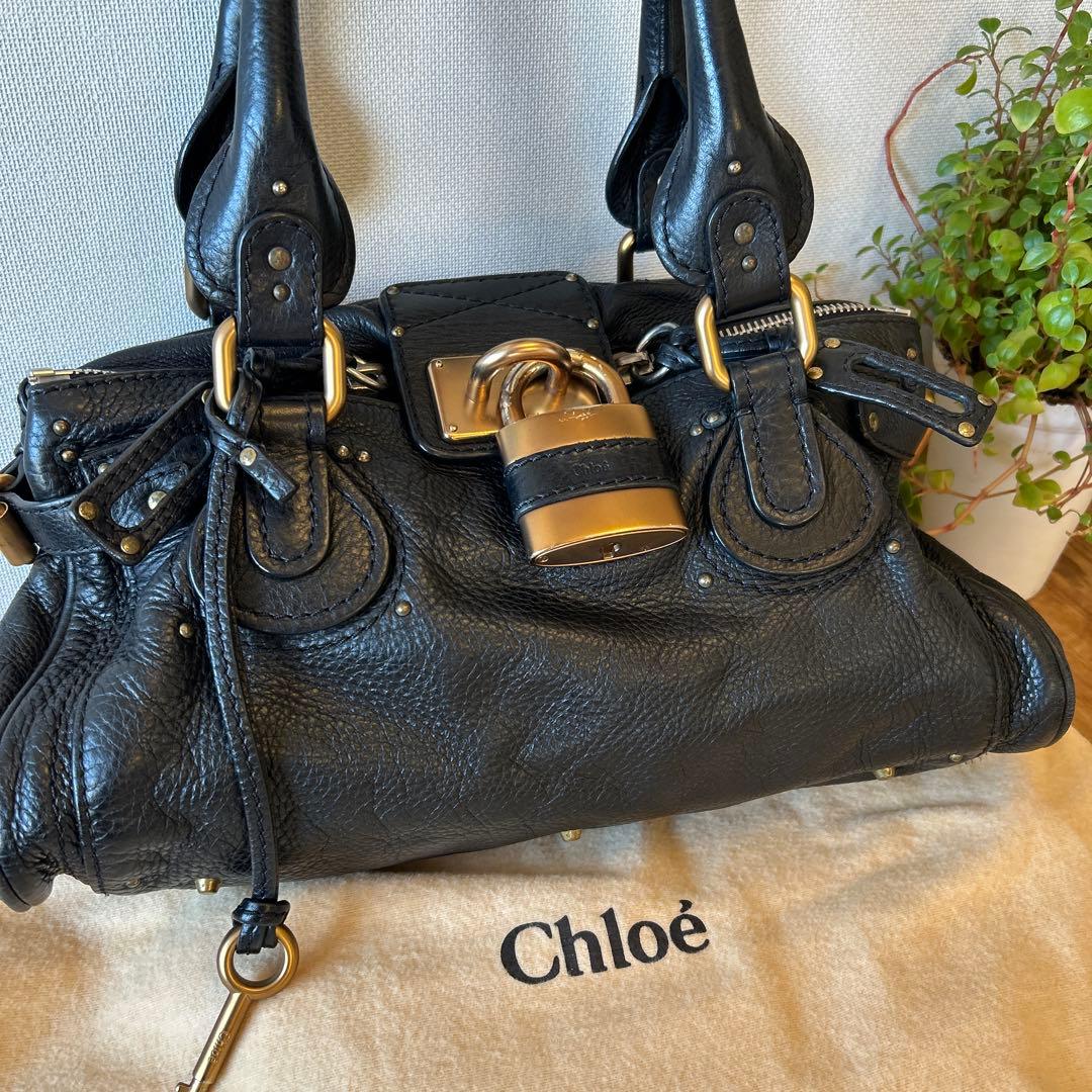 美品　Chloé パディントン　ブラックレザー ハンドバッグ